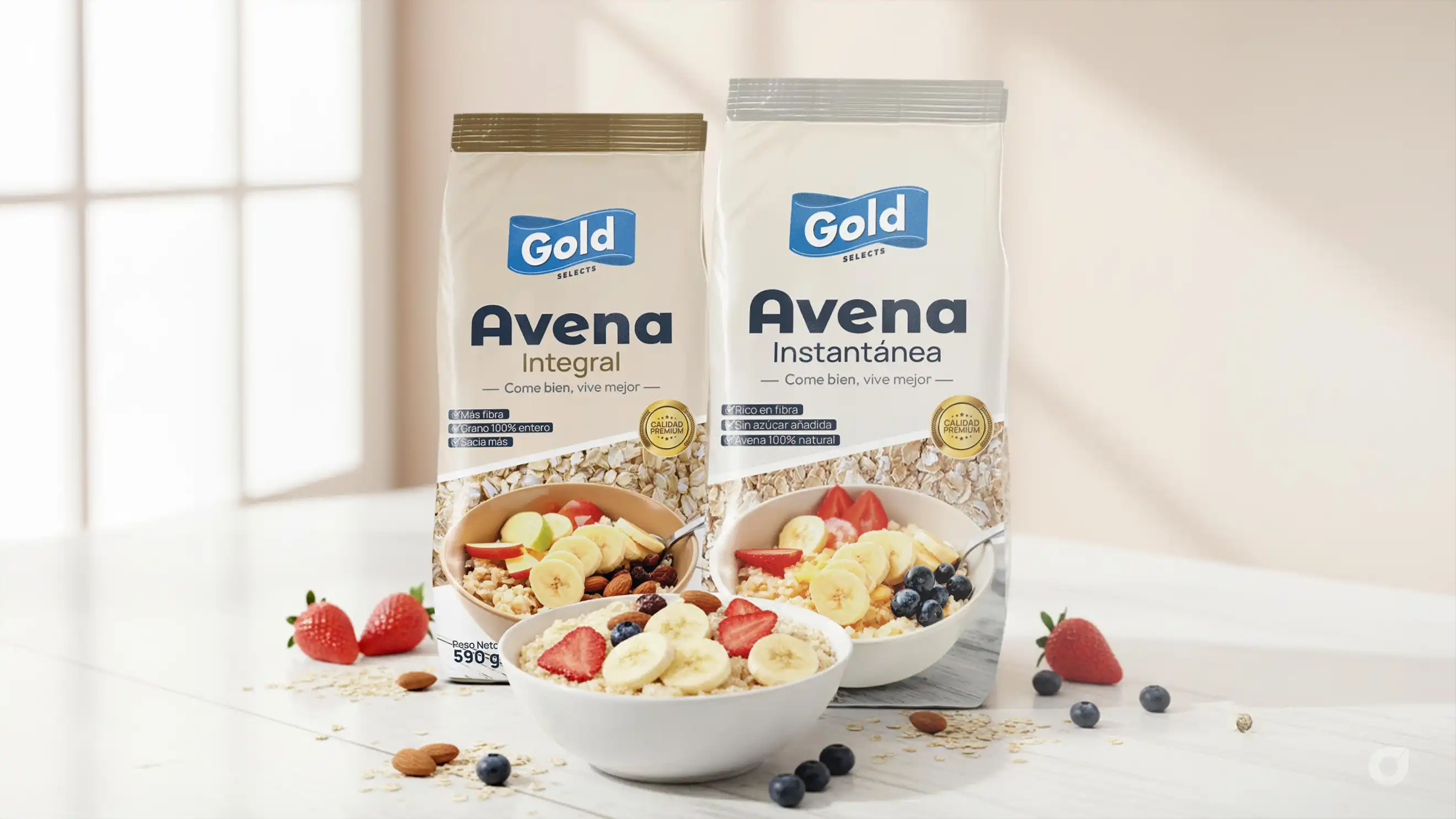 Diseño de empaque para Avena Gold Selects